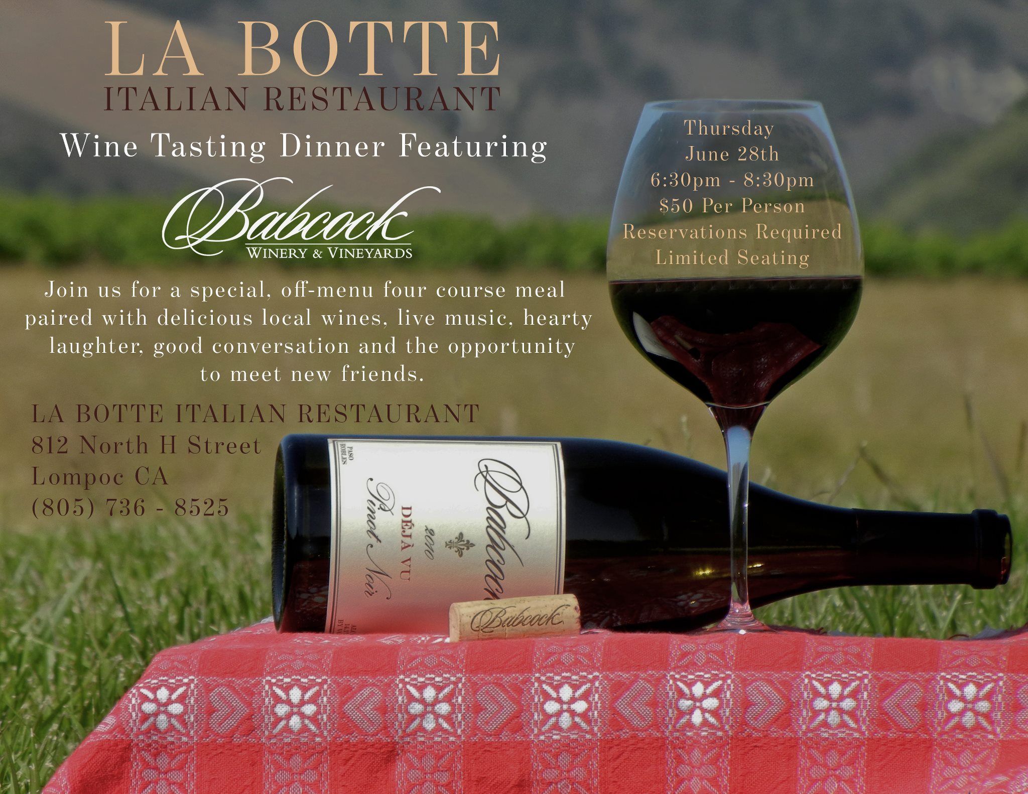 La Botte Italian Restaurant Wine Dinner